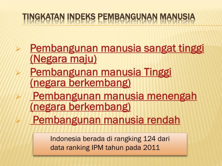 indeks pembangunan manusia (ipm) atau human development index (hdi) adalah