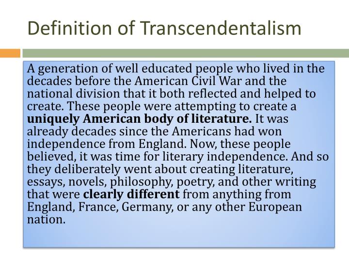 The Importance Of Transcendentalism