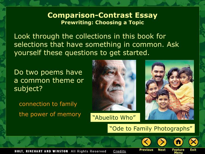 Comparing And Contrasting Essays