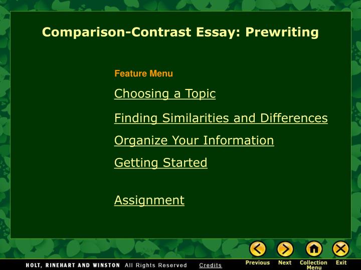 Write thesis statement contrasting essay