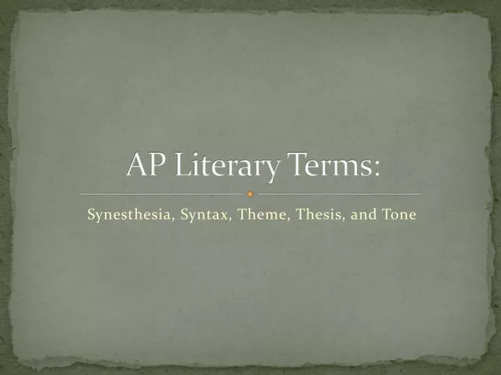 Literary Thesis