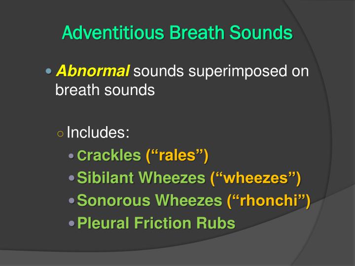 5 adventitious breath sounds 5 adventitious breath sounds