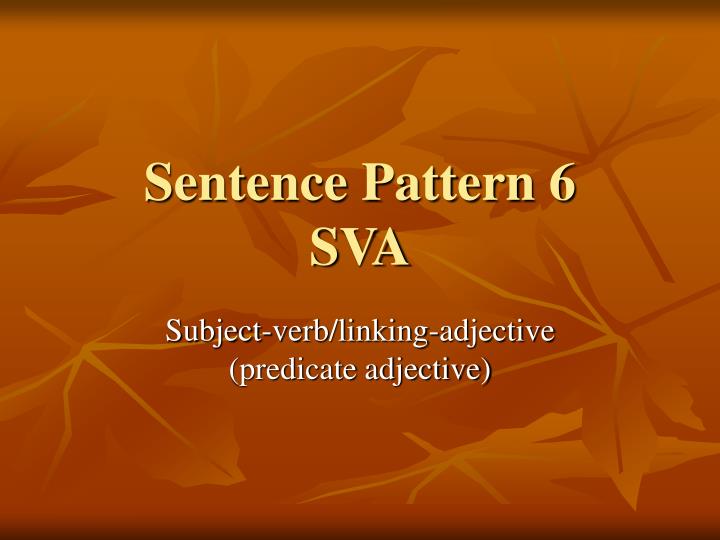 PPT SENTENCE PATTERNS PowerPoint Presentation ID5439787