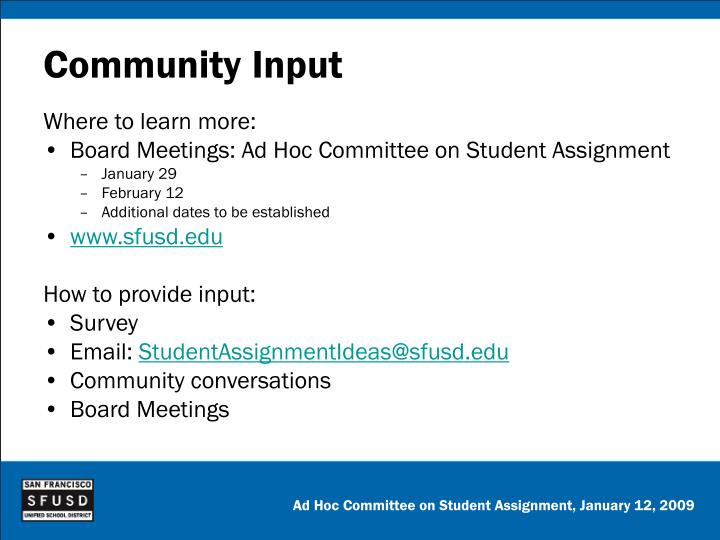 Ad Hoc Assignments