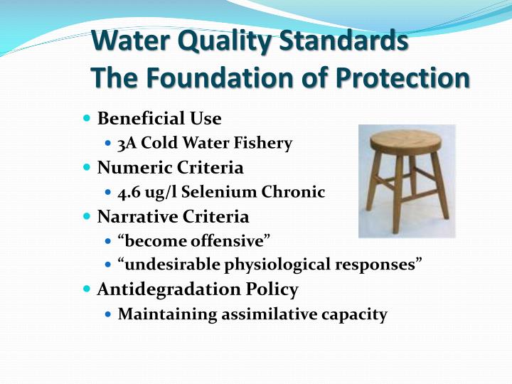 How are water quality standards determined
