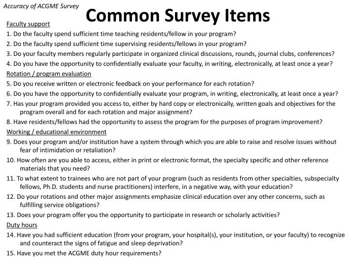PPT How Accurate is the ACGME Resident Survey? Comparison Between