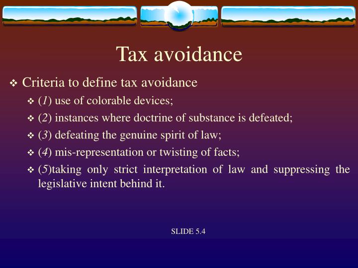 tax avoidance tax avoidance