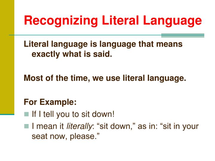 literal language