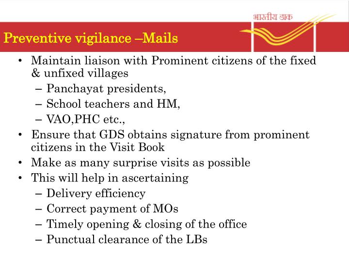 preventive vigilance The need for preventive vigilance or what we call standard operating procedures is very important, he said, referring to frauds in banks. preventive vigilance The need for preventive vigilance or what we call standard operating procedures is very important, he said, referring to frauds in banks.