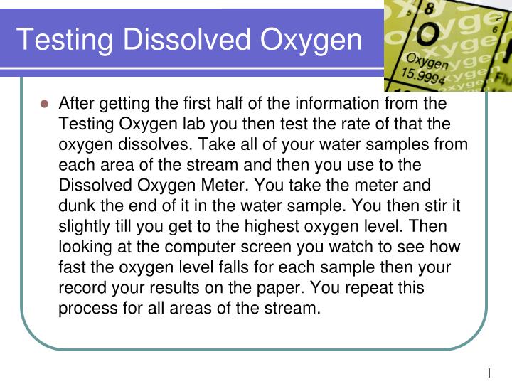 Dissolved oxyen essay