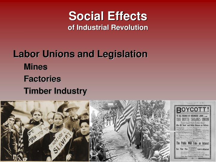 Industrial revolution effects on society