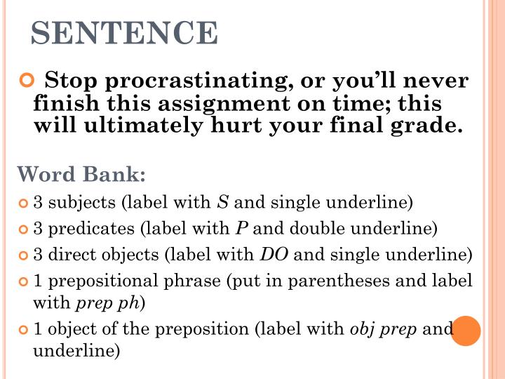 procrastination with your sentence procrastination on some sentence