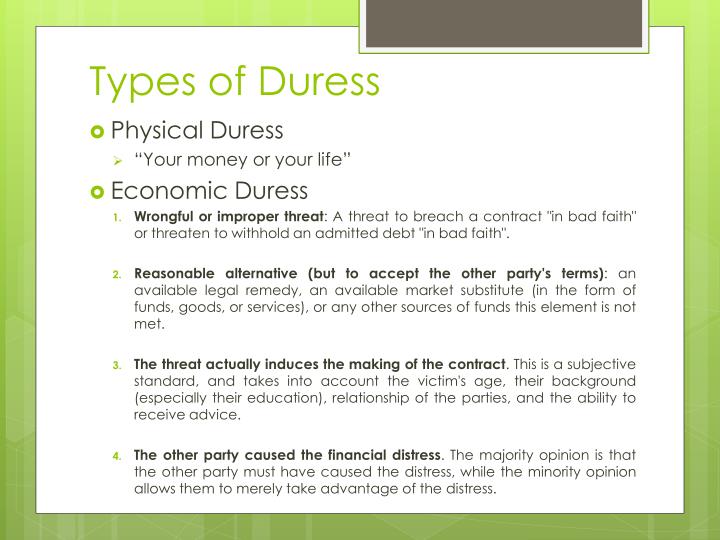 duress definition law duress definition law