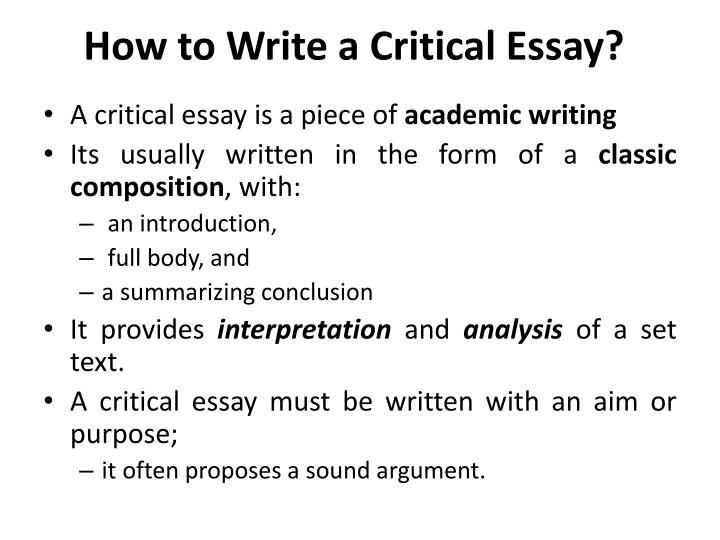 writing a critical analysis essay