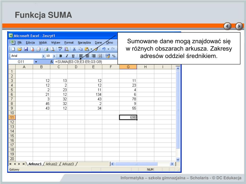 Ppt Podstawowe Funkcje W Arkuszu Kalkulacyjnym Powerpoint