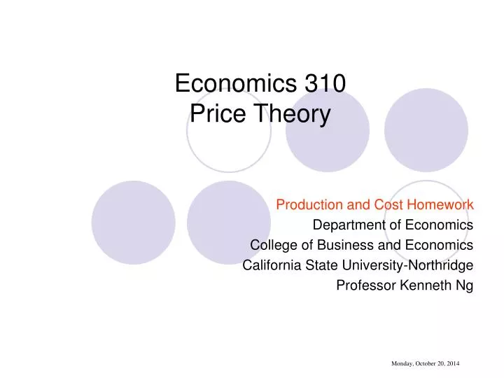 production and cost theory production and cost theory