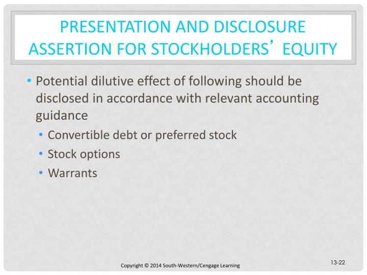 Identify the effects of stock options on the balance sheet