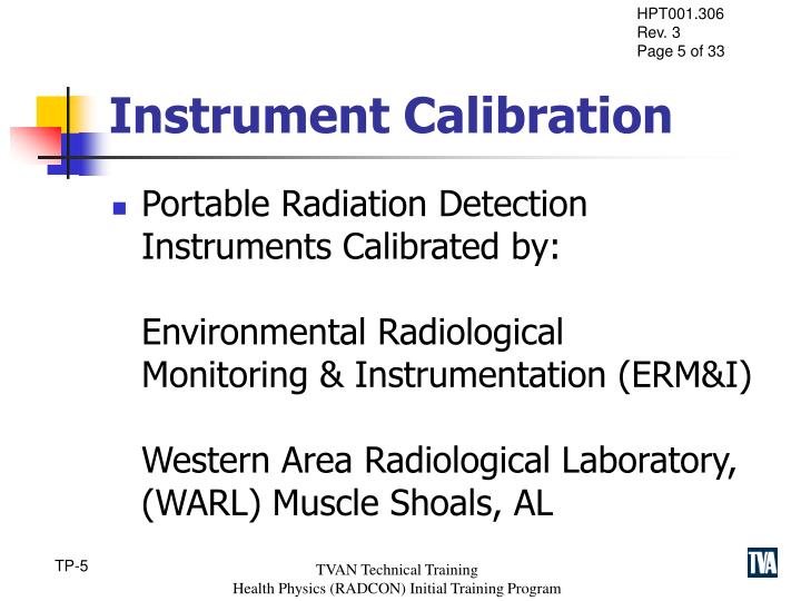 PPT Response Checks of Portable Radiation Detection Instruments