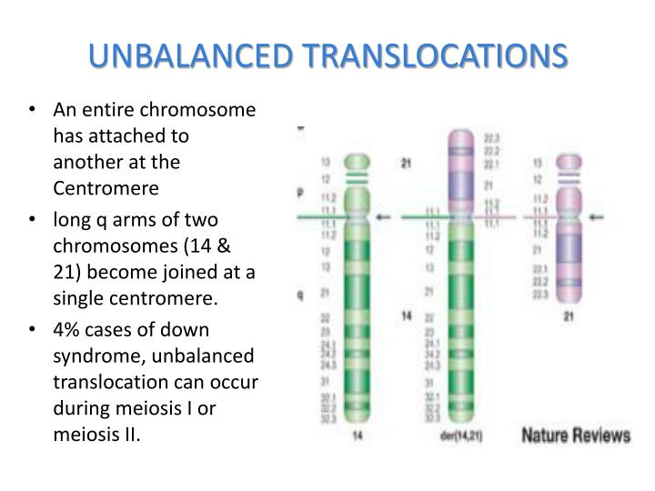 unbalanced chromosome translocation