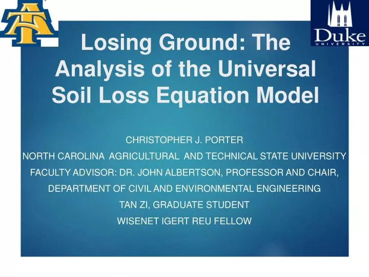 Ppt Losing Ground The Analysis Of Universal Soil Loss Losing Ground The Analysis Of Universal Soil Loss Equation Model