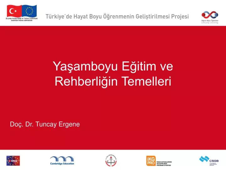 PPT Yaşamboyu Eğitim ve Rehberliğin Temelleri PowerPoint Presentation