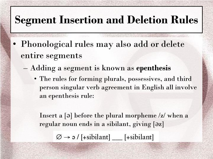 of epenthesis of epenthesis