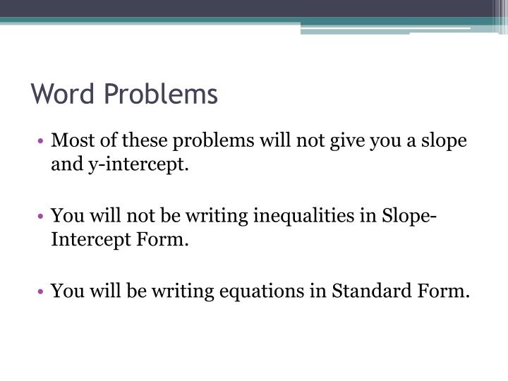 Inequality examples word problems