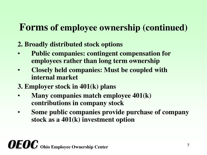 Stock options versus ownership