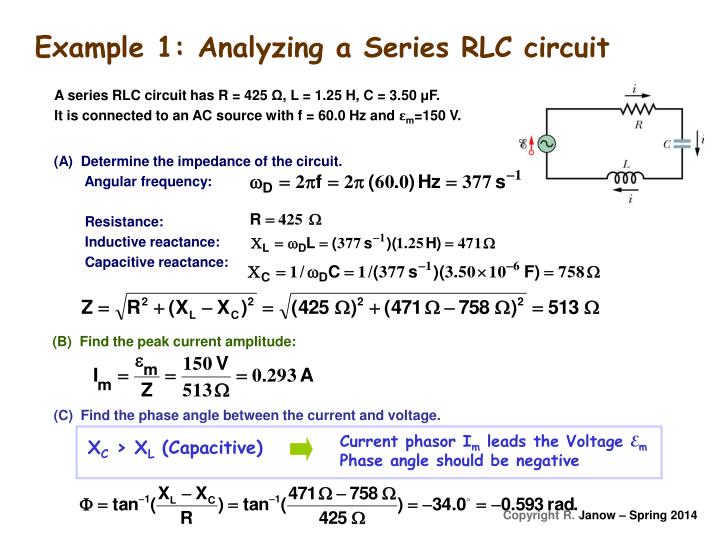 PPT The Series RLC Circuit. Amplitude and Phase Relations Phasor Diagrams for Voltage and