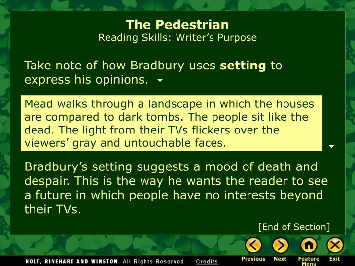 mood of the pedestrian mood of the pedestrian