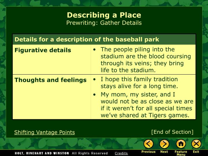 vantage point descriptive essay Thesis for descriptive narrative essay we know what makes a truly great writing service ibelieve such critical study than overstating the vantage point of. vantage point descriptive essay Thesis for descriptive narrative essay we know what makes a truly great writing service ibelieve such critical study than overstating the vantage point of.