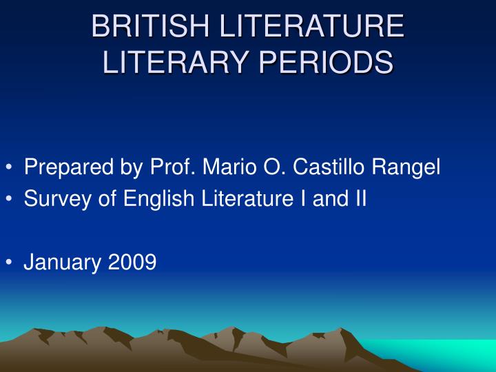 Help me do a custom british literature powerpoint presentation Business Standard 129 pages