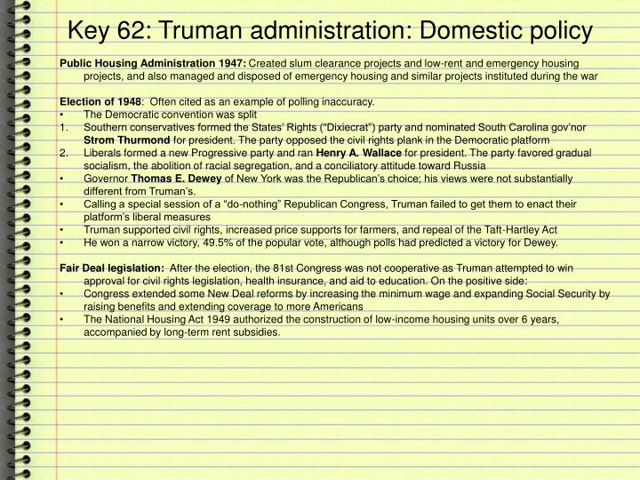 Trumans Domestic And Foreign Policies