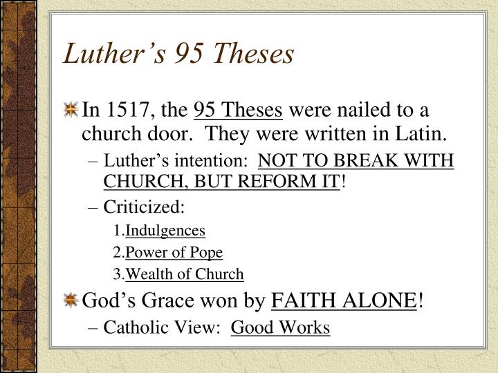 Martin luther 95 theses powerpoint