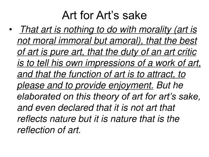 Art For The Sake Of Art Meaning