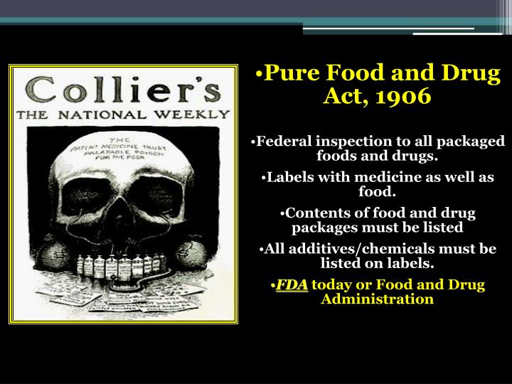 Pure Food And Drug Act Drawing PPT - Roosevelt’s Square Deal PowerPoint Presentation - ID:5876705