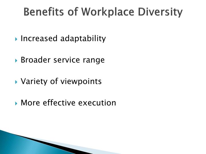 what are the benefits of workplace diversity One of the strategic benefits of workplace diversity is that it can be viewed as moral and ethical, as well as the right thing to do. what are the benefits of workplace diversity One of the strategic benefits of workplace diversity is that it can be viewed as moral and ethical, as well as the right thing to do.