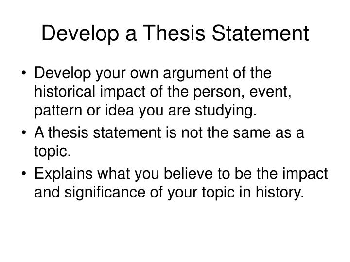 how to develop a thesis statement powerpoint