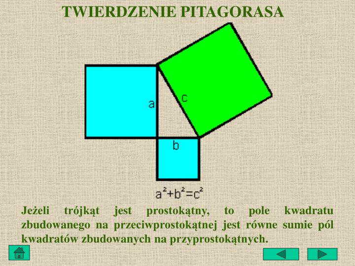 Twierdzenie Pitagorasa I Jego Zastosowanie PPT - TWIERDZENIE PITAGORASA PowerPoint Presentation - ID:5970051