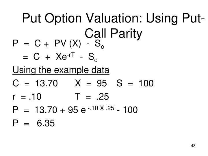 put call parity binomial option pricing