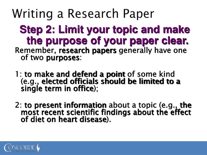 steps of writing a research paper ppt