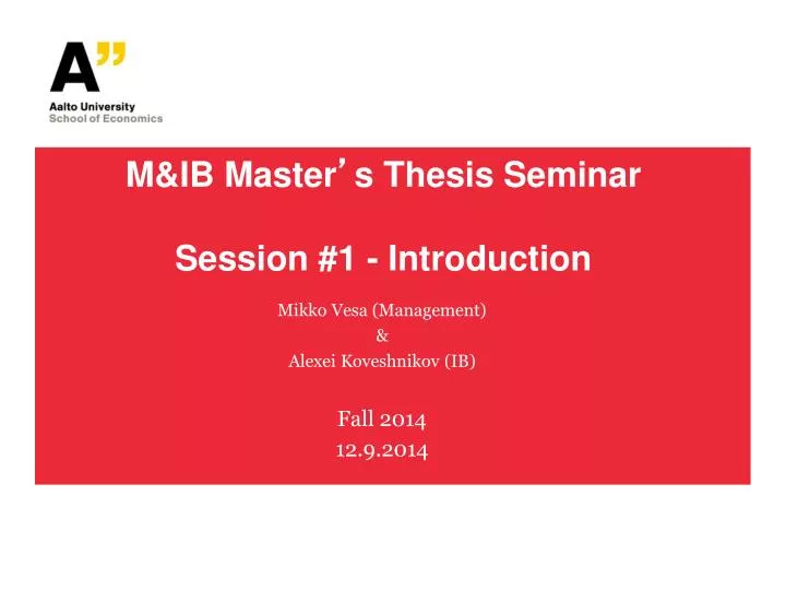 What does a master's thesis look like