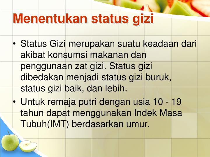 PPT GIZI PADA REMAJA PowerPoint Presentation ID 6020128