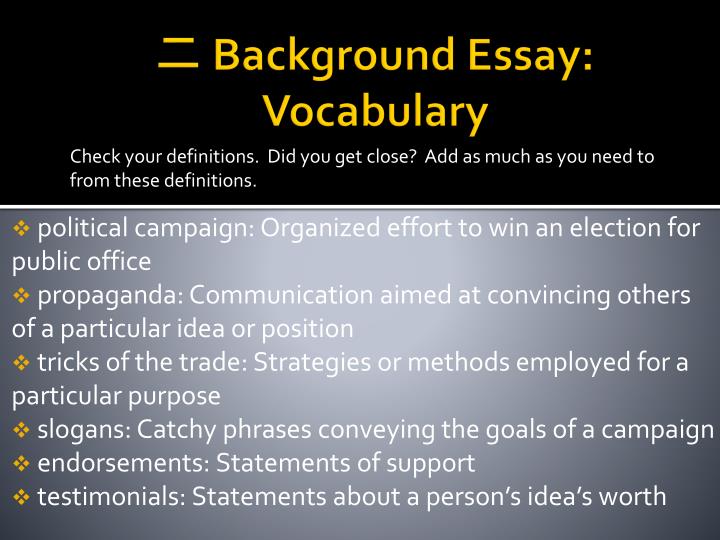 Essay Vocabulary