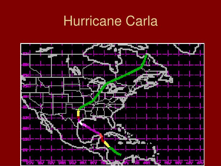 cities that received damage hurricane carla