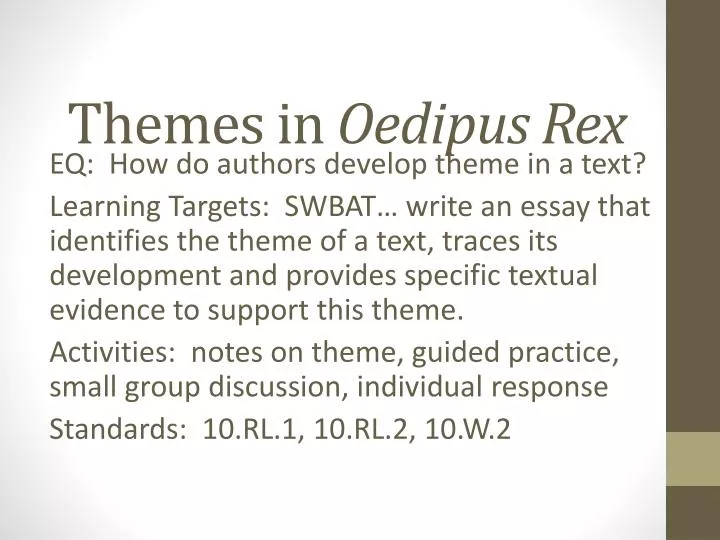Essay Topics For Oedipus Rex