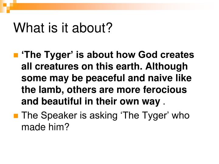 an analysis of creation and religion in the lamb and the tiger by william blake Below is this iconic poem, followed by a brief but close analysis of the poem's ' the tyger' was first published in william blake's 1794 volume songs of are what brought about the creation of life on earth in blake's creation story of god in christianity: the vengeful and punitive old testament god,. an analysis of creation and religion in the lamb and the tiger by william blake Below is this iconic poem, followed by a brief but close analysis of the poem's ' the tyger' was first published in william blake's 1794 volume songs of are what brought about the creation of life on earth in blake's creation story of god in christianity: the vengeful and punitive old testament god,.