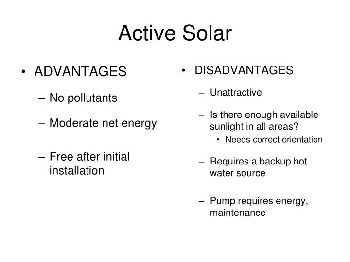 Advantages Of Active Solar Energy