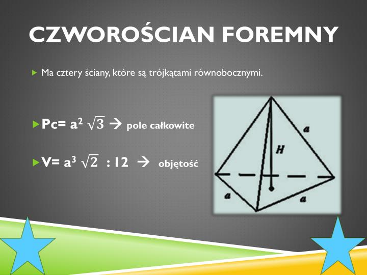 Jaką Wysokość Będzie Miał Szkielet Czworościanu Foremnego PPT - matematyka- Bryły PowerPoint Presentation - ID:6125630