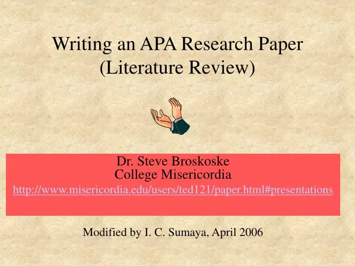 literature review of a research paper literature review of a research paper